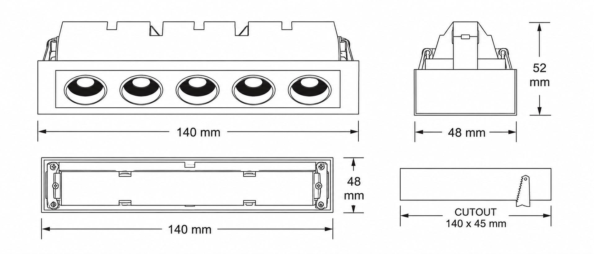 Linea spot 12W Dimension.png
